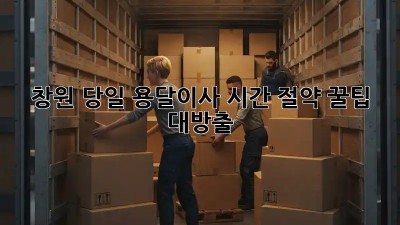 창원 당일 용달이사? 시간 절약 꿀팁 대방출!